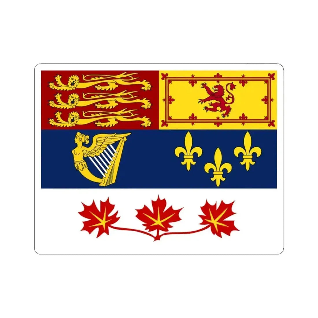 Improved Royal Standard of Canada (Canada) STICKER Vinyl Kiss-Cut Decal 3 Inch White - The Sticker Space