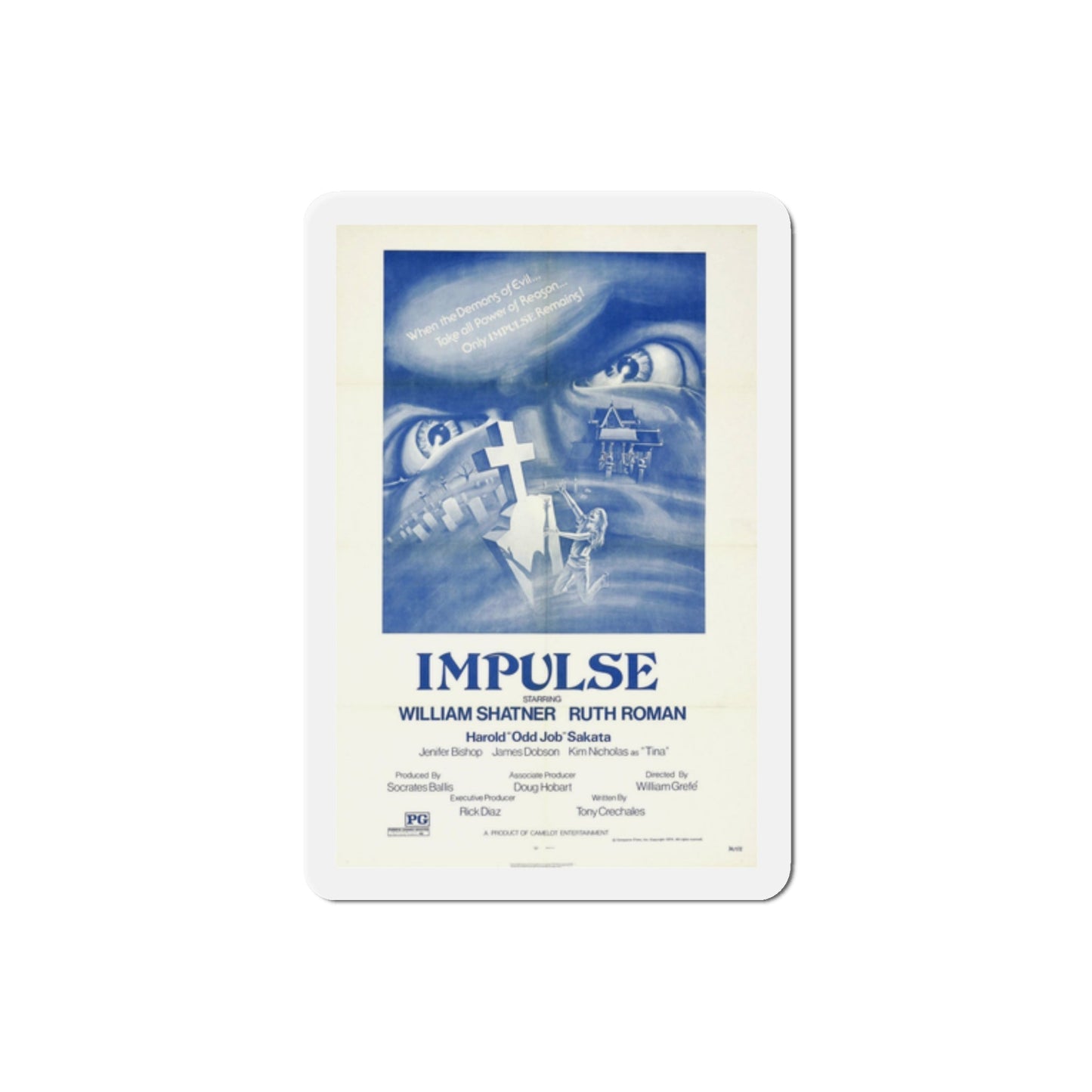 Impulse 1974 Movie Poster Die-Cut Magnet-2 Inch-The Sticker Space