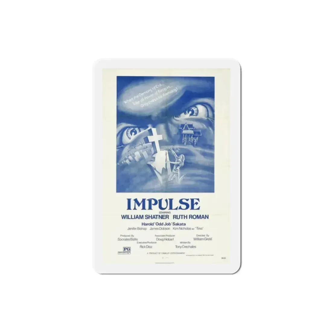 Impulse 1974 Movie Poster Refrigerator Magnet 2 Inch - The Sticker Space