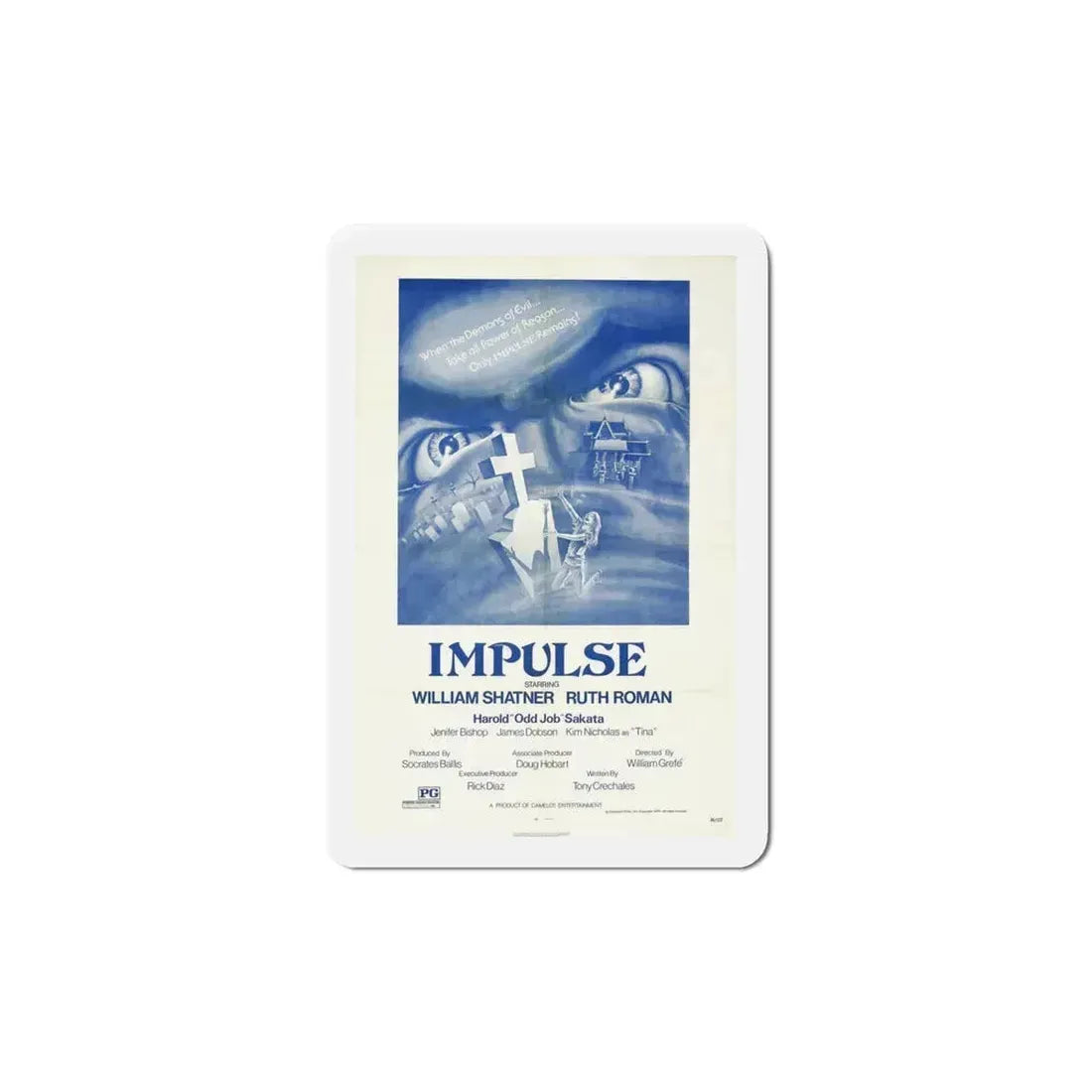 Impulse 1974 Movie Poster Refrigerator Magnet 6 Inch - The Sticker Space