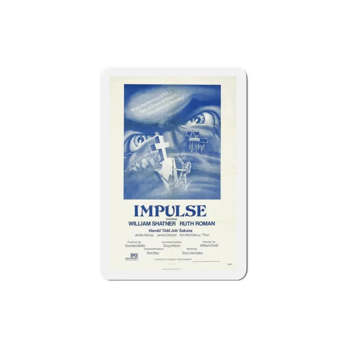 Impulse 1974 Movie Poster Refrigerator Magnet - The Sticker Space