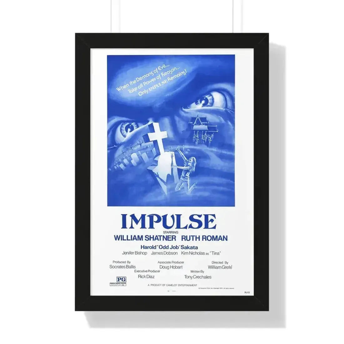IMPULSE 1984 - Framed Movie Poster 16″ x 24″ Black - The Sticker Space