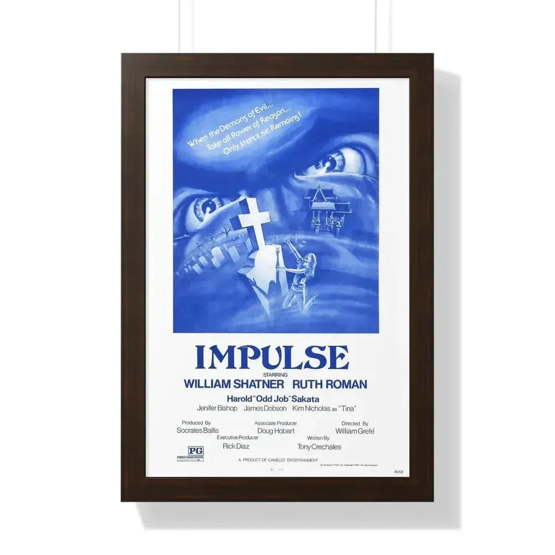 IMPULSE 1984 - Framed Movie Poster 16″ x 24″ Walnut - The Sticker Space