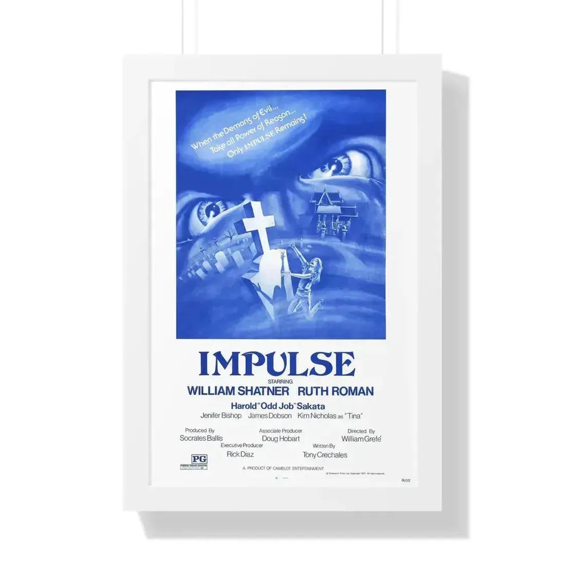 IMPULSE 1984 - Framed Movie Poster 16″ x 24″ White - The Sticker Space