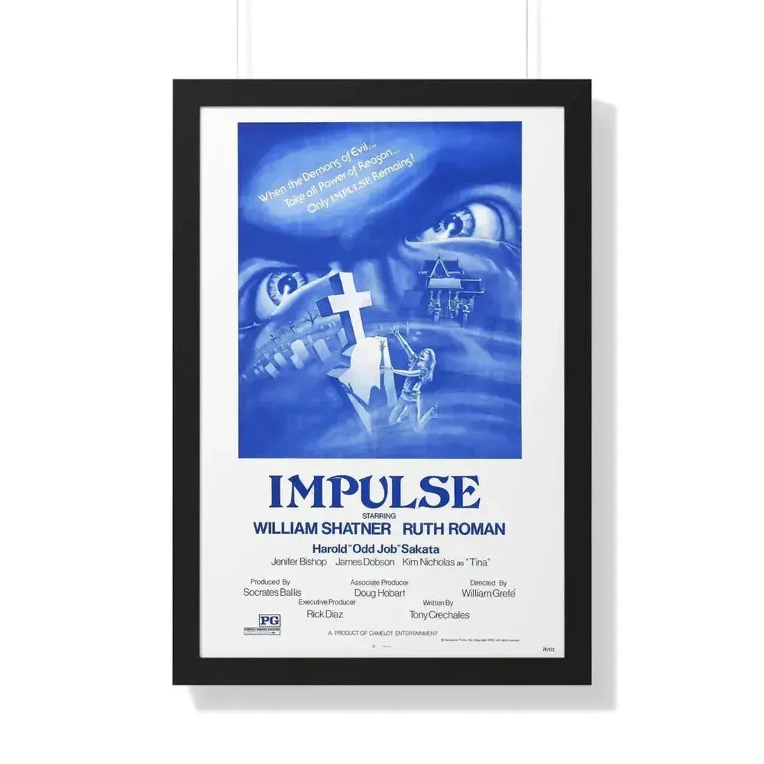 IMPULSE 1984 - Framed Movie Poster 20" x 30" Black - The Sticker Space