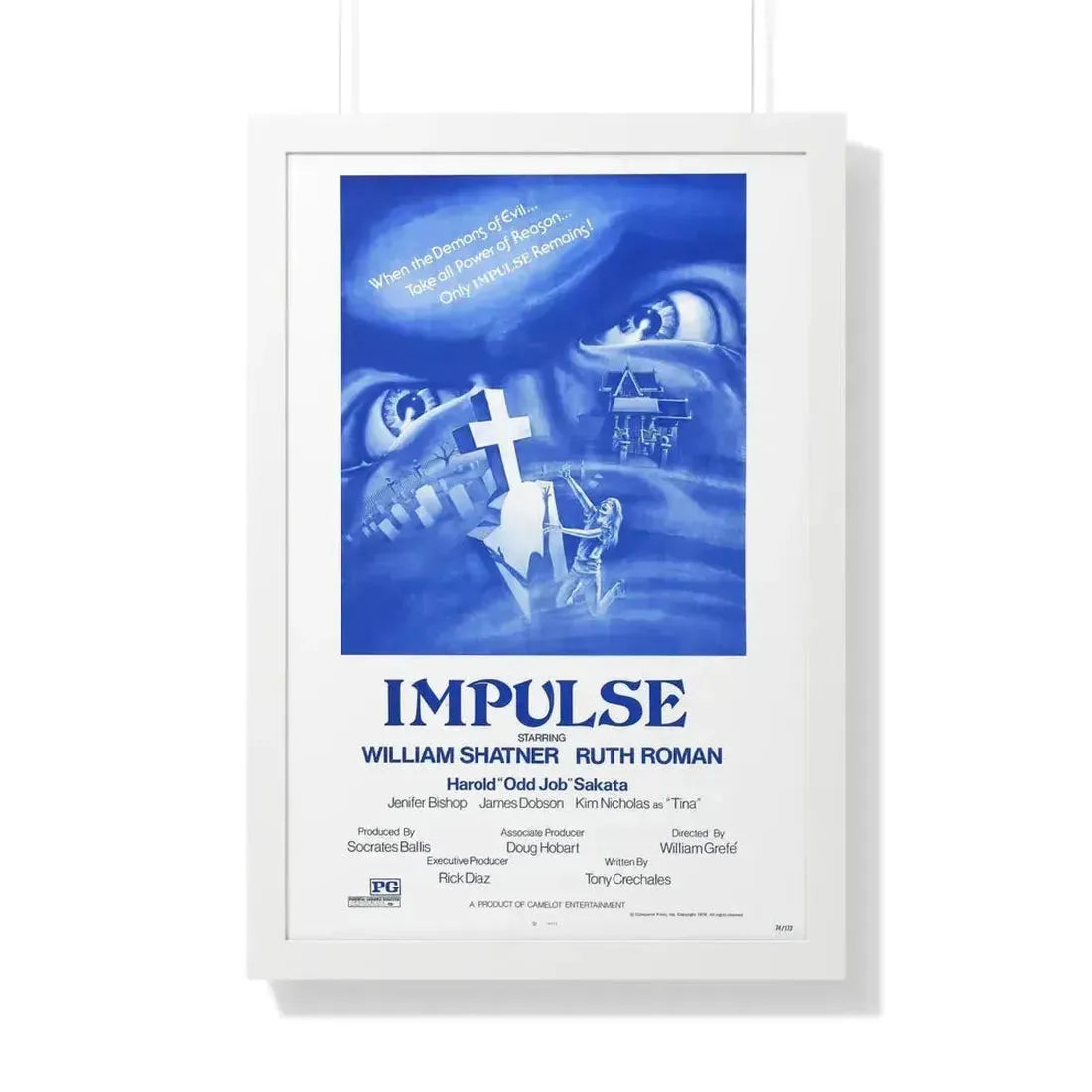 IMPULSE 1984 - Framed Movie Poster 20" x 30" White - The Sticker Space