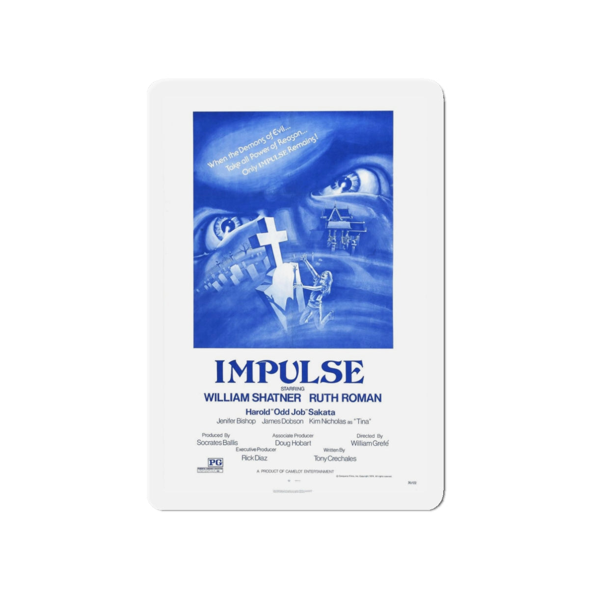 IMPULSE 1984 Movie Poster - Refrigerator Magnet-3" x 3"-The Sticker Space