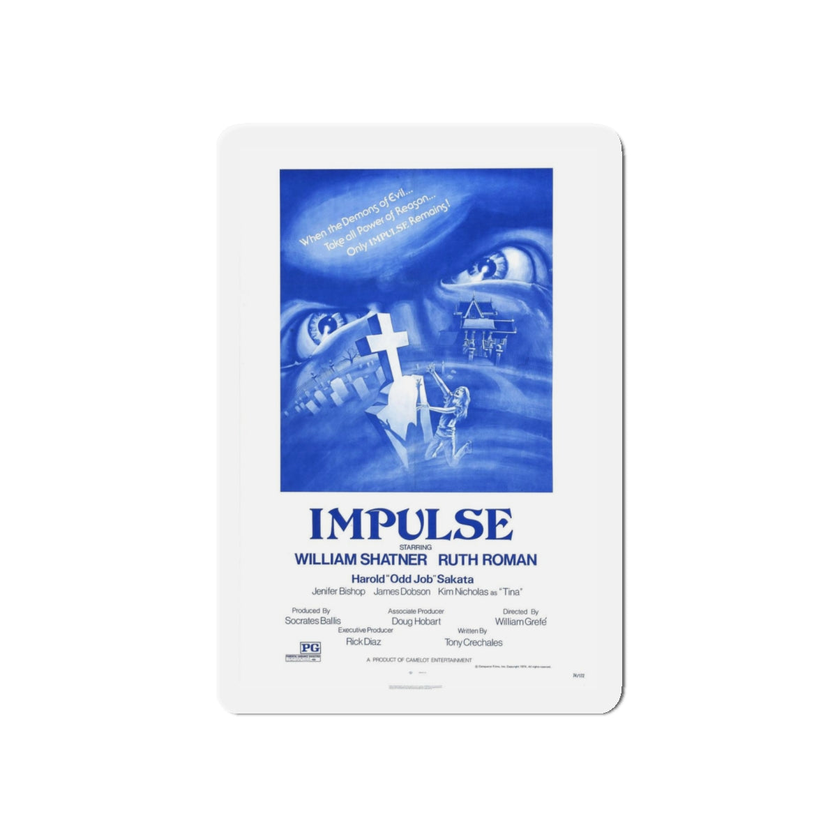 IMPULSE 1984 Movie Poster - Refrigerator Magnet-5" x 5"-The Sticker Space