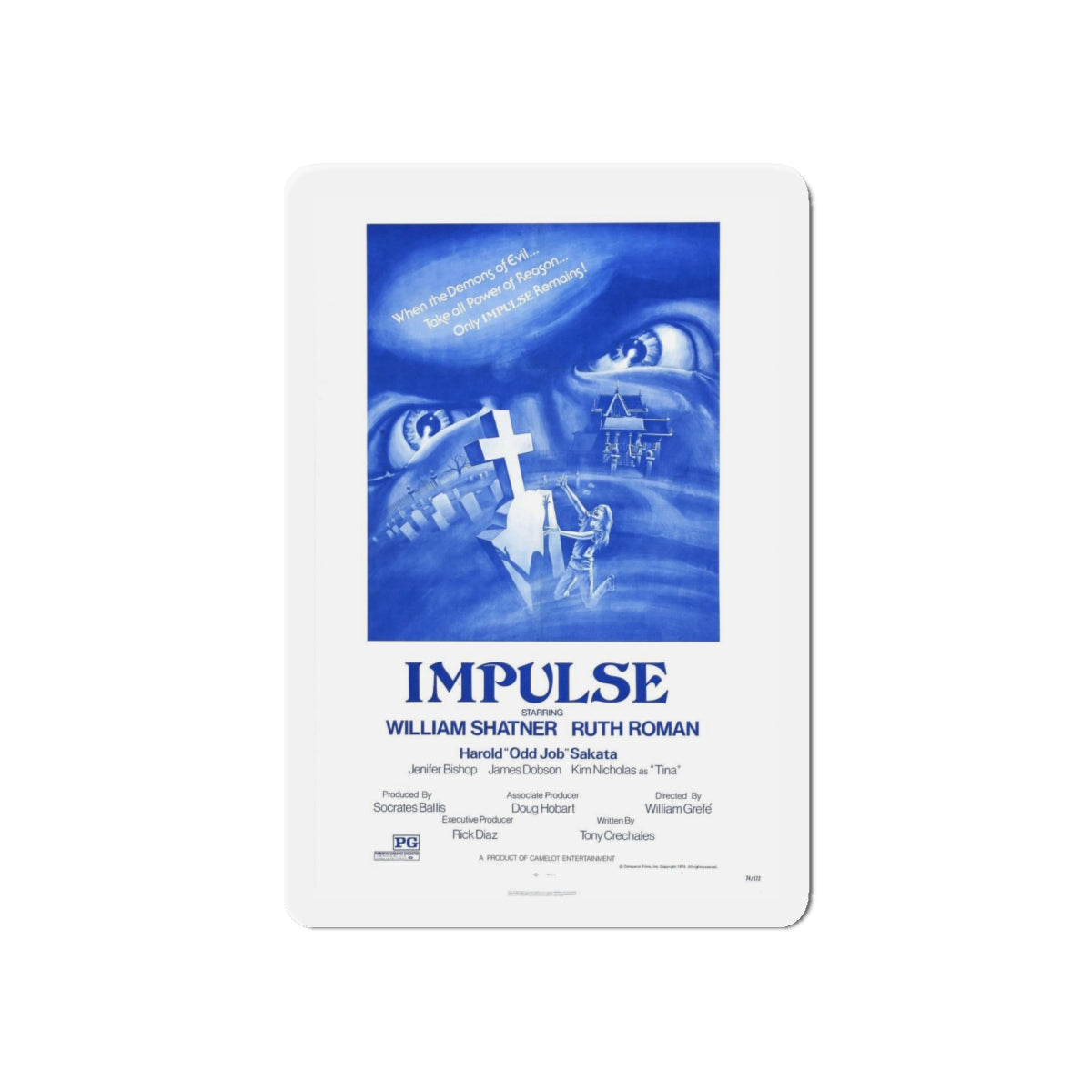 IMPULSE 1984 Movie Poster - Refrigerator Magnet-6" × 6"-The Sticker Space