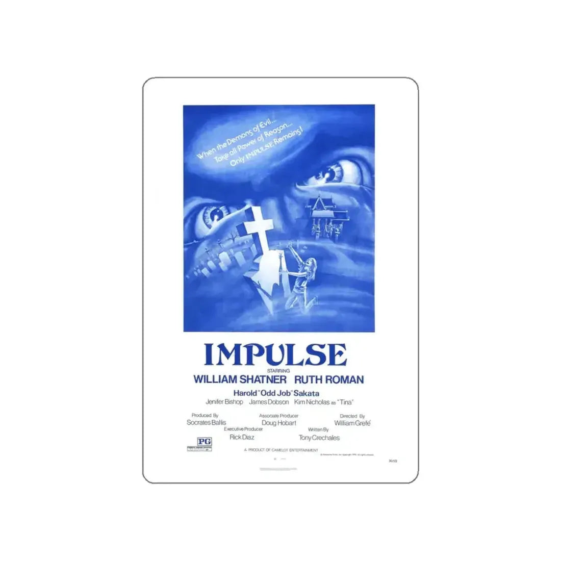 IMPULSE 1984 Movie Poster STICKER Vinyl Die-Cut Decal 5 Inch - The Sticker Space