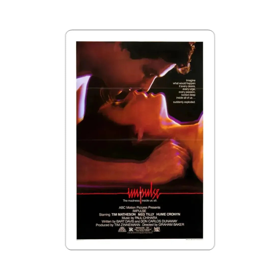Impulse 1984 Movie Poster STICKER Vinyl Die-Cut Decal - The Sticker Space