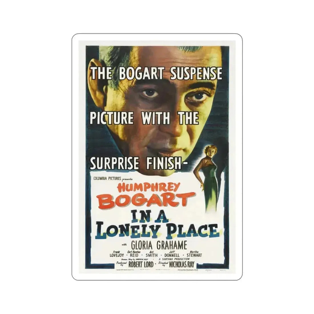 In a Lonely Place 1950 Movie Poster STICKER Vinyl Die-Cut Decal 4 Inch - The Sticker Space