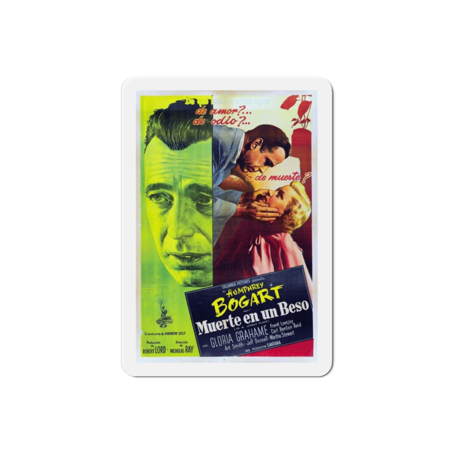 In a Lonely Place 1950 v2 Movie Poster Die-Cut Magnet-2 Inch-The Sticker Space