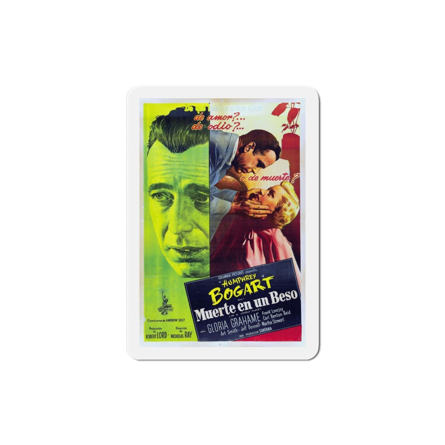 In a Lonely Place 1950 v2 Movie Poster Die-Cut Magnet-4 Inch-The Sticker Space