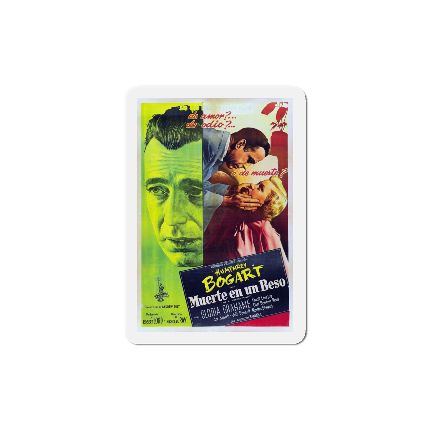 In a Lonely Place 1950 v2 Movie Poster Die-Cut Magnet-6 Inch-The Sticker Space