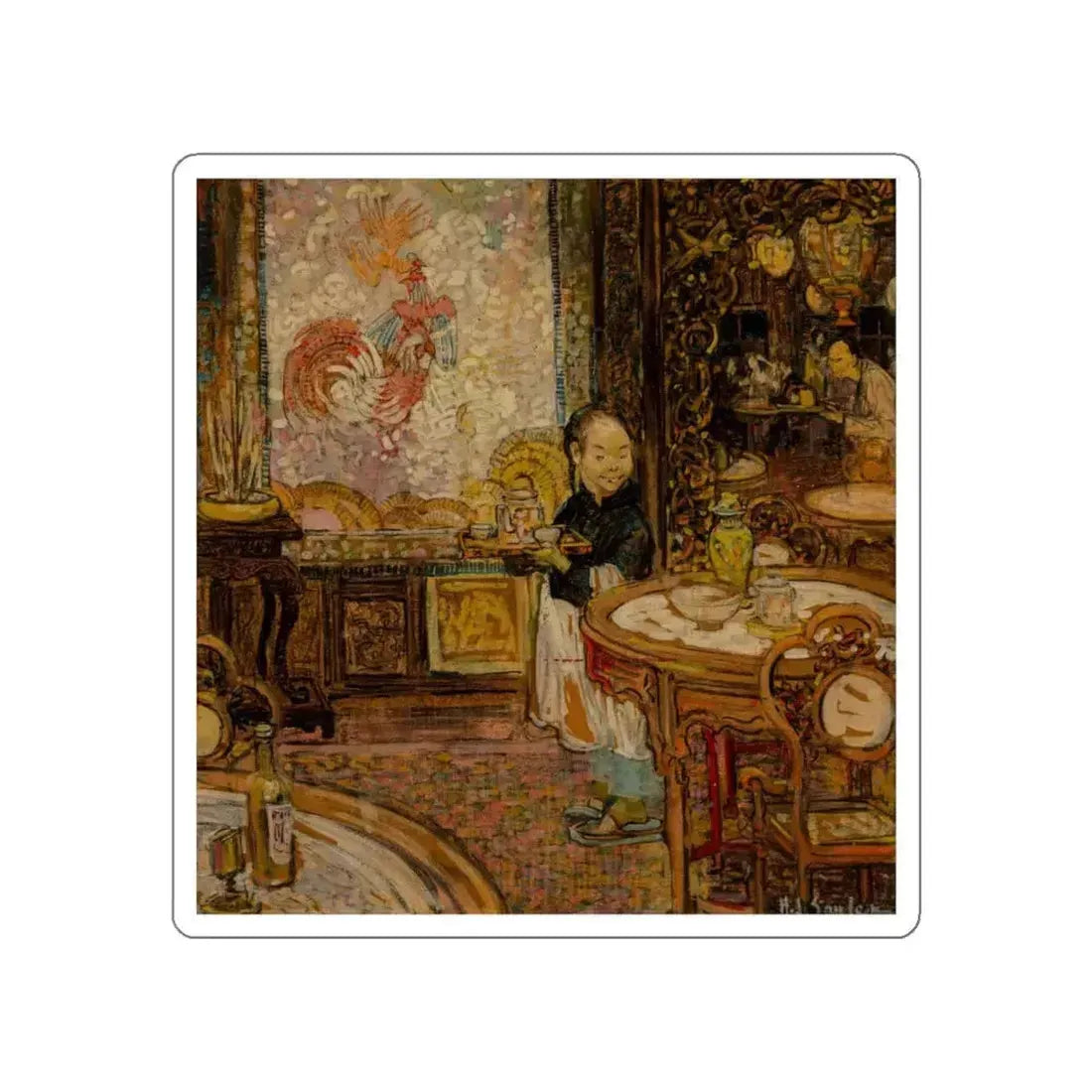 In China Town (Magazine Illustration) STICKER Vinyl Die-Cut Decal White Die-Cut 6 Inch - The Sticker Space