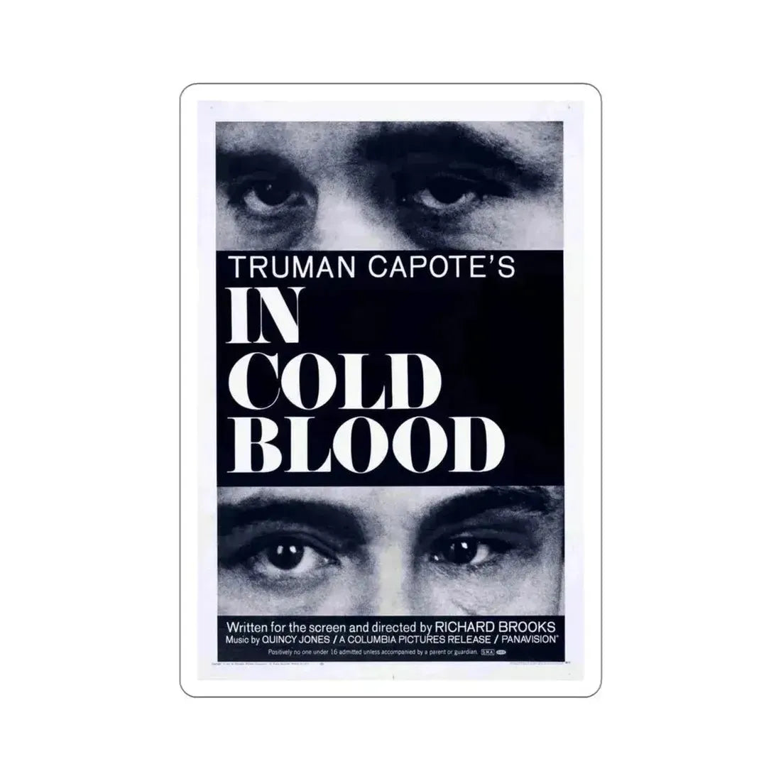 In Cold Blood 1967 Movie Poster STICKER Vinyl Die-Cut Decal 6 Inch - The Sticker Space