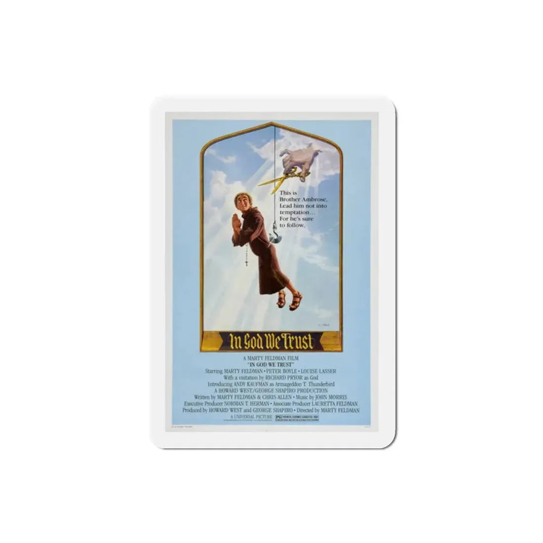 In God We Trust 1980 Movie Poster Refrigerator Magnet - The Sticker Space