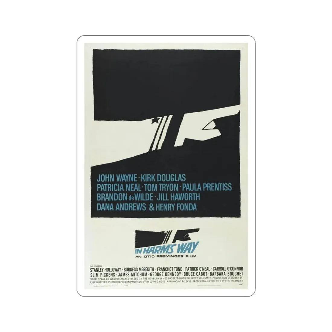 In Harm's Way 1965 Movie Poster STICKER Vinyl Die-Cut Decal - The Sticker Space