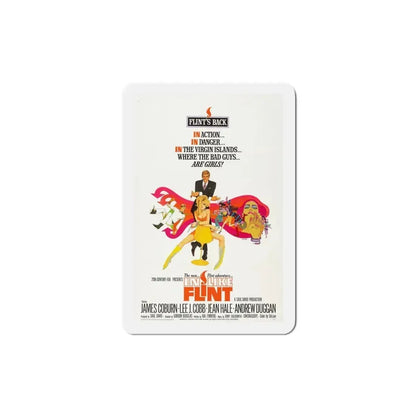 In Like Flint 1967 Movie Poster Refrigerator Magnet 4 Inch - The Sticker Space