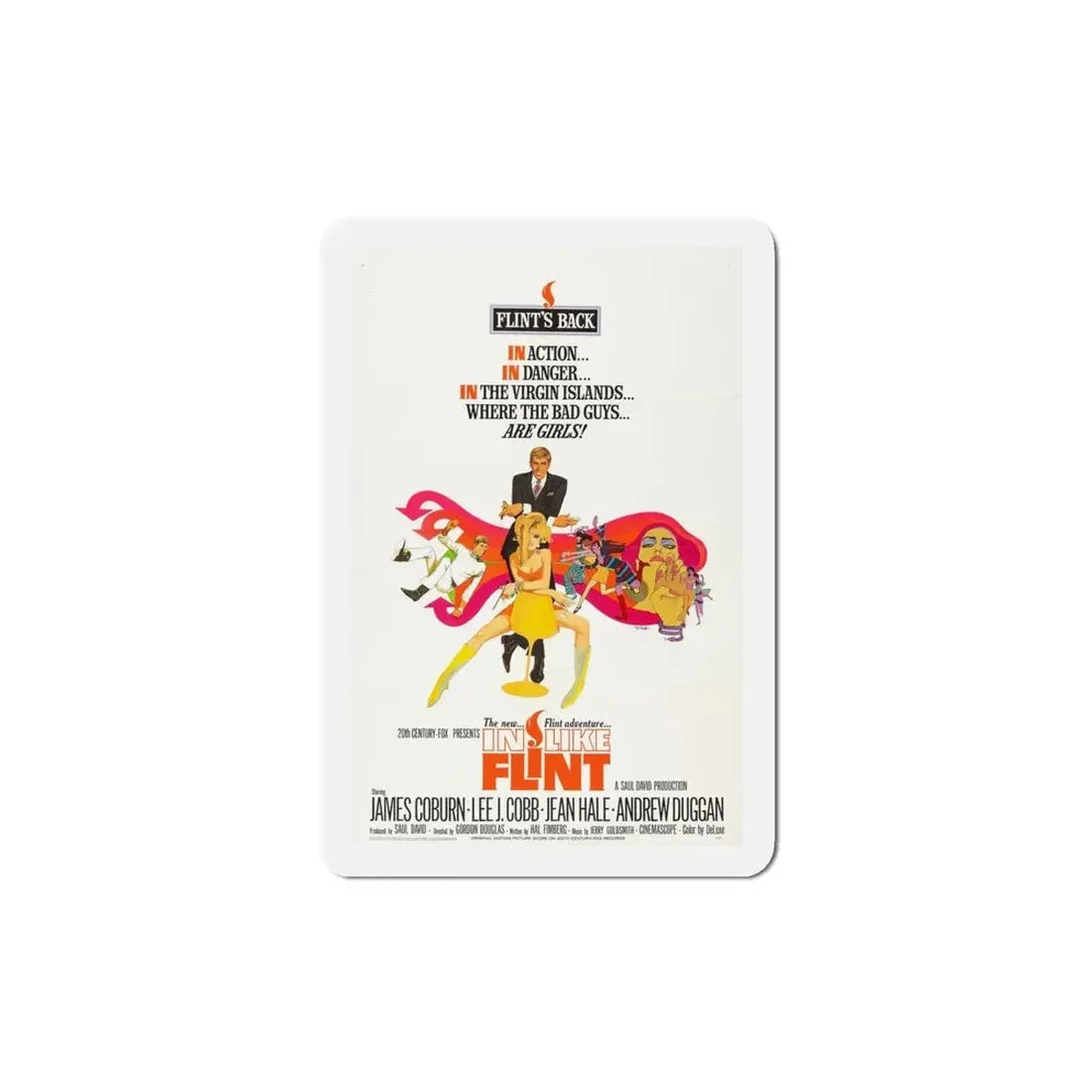 In Like Flint 1967 Movie Poster Refrigerator Magnet - The Sticker Space