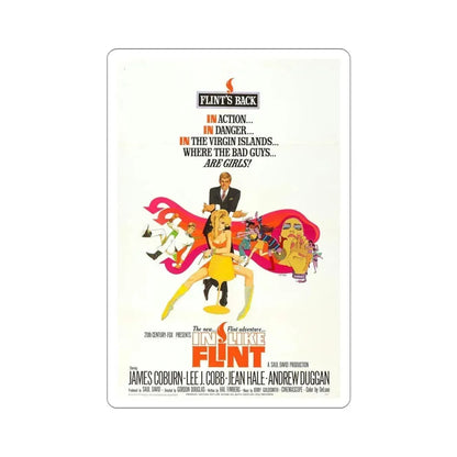 In Like Flint 1967 Movie Poster STICKER Vinyl Die-Cut Decal 4 Inch - The Sticker Space