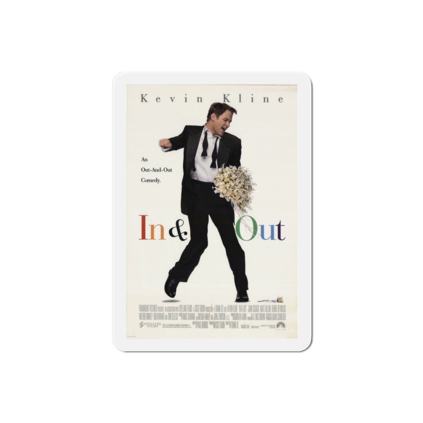 In & Out 1997 Movie Poster Die-Cut Magnet-2" x 2"-The Sticker Space