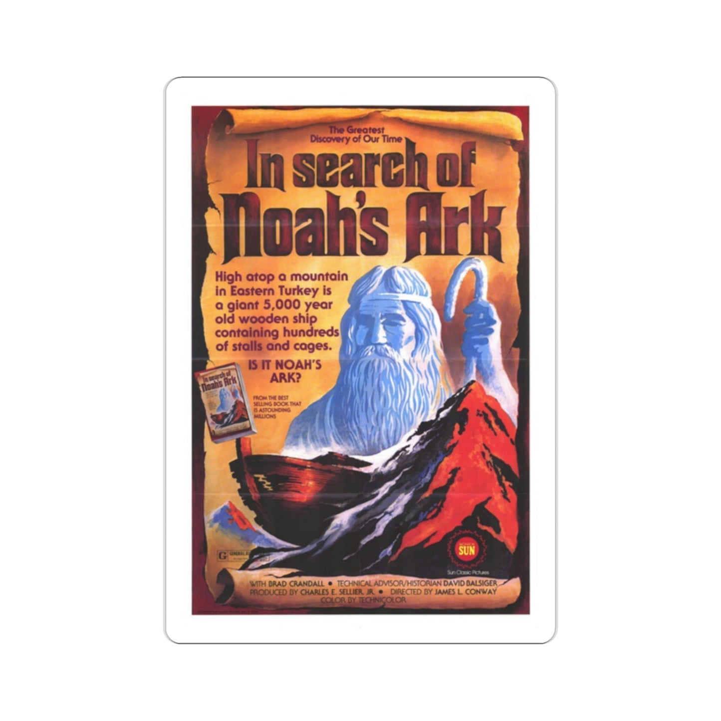In Search of Noah's Ark 1976 Movie Poster STICKER Vinyl Die-Cut Decal-2 Inch-The Sticker Space