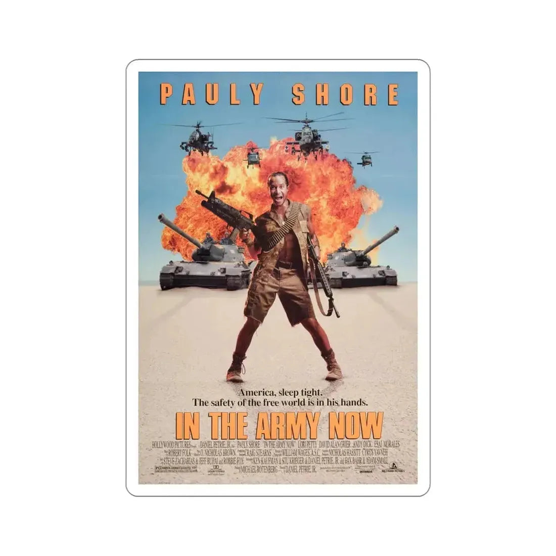 In The Army Now 1994 Movie Poster STICKER Vinyl Die-Cut Decal 5 Inch - The Sticker Space