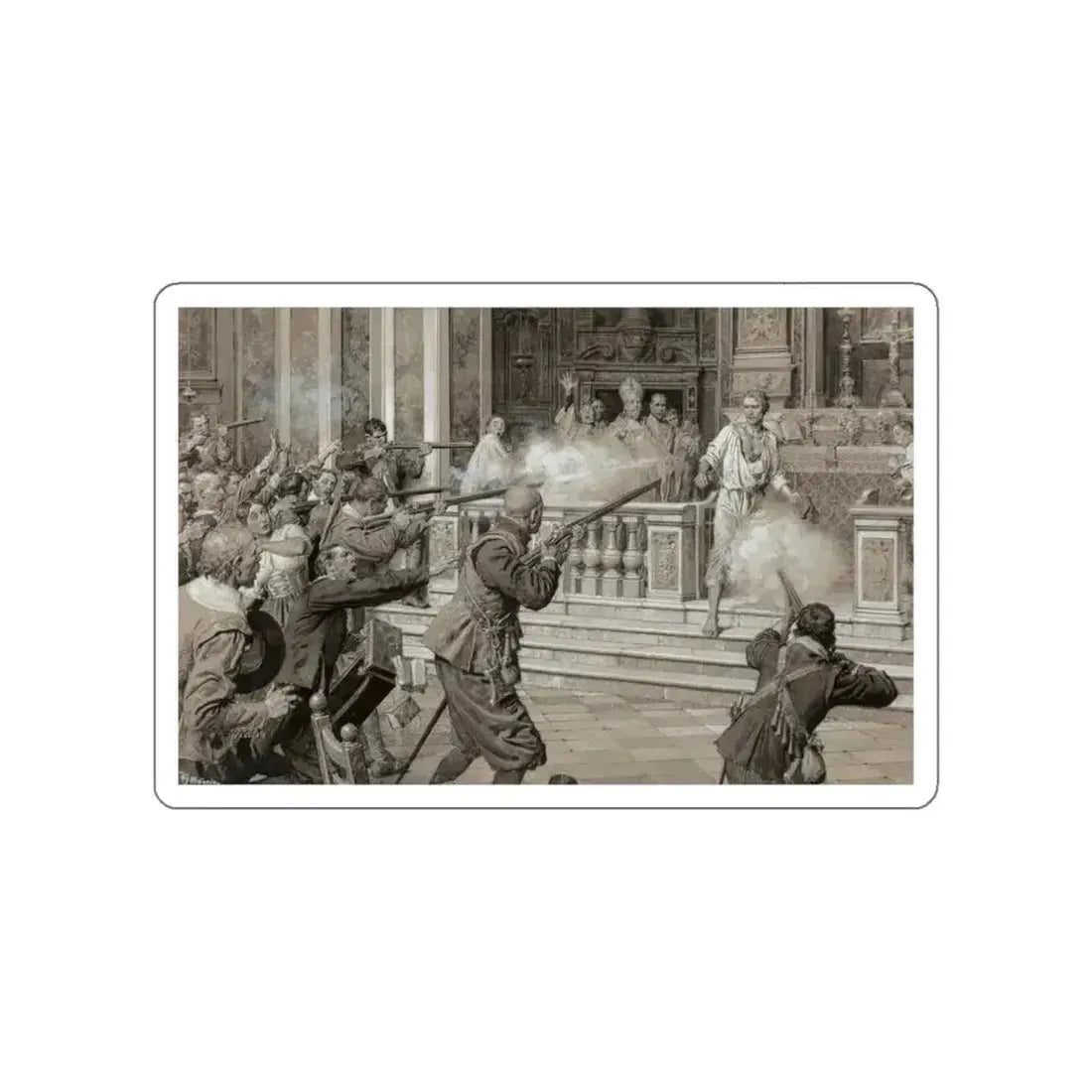 In the Cathedral (Magazine Illustration) STICKER Vinyl Die-Cut Decal - The Sticker Space