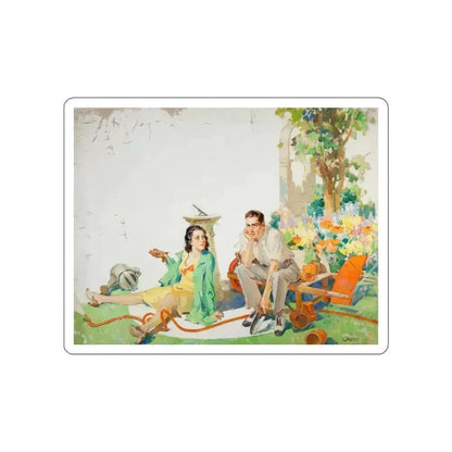 In the Garden, 1931 (Magazine Illustration) STICKER Vinyl Die-Cut Decal White Die-Cut 6 Inch - The Sticker Space