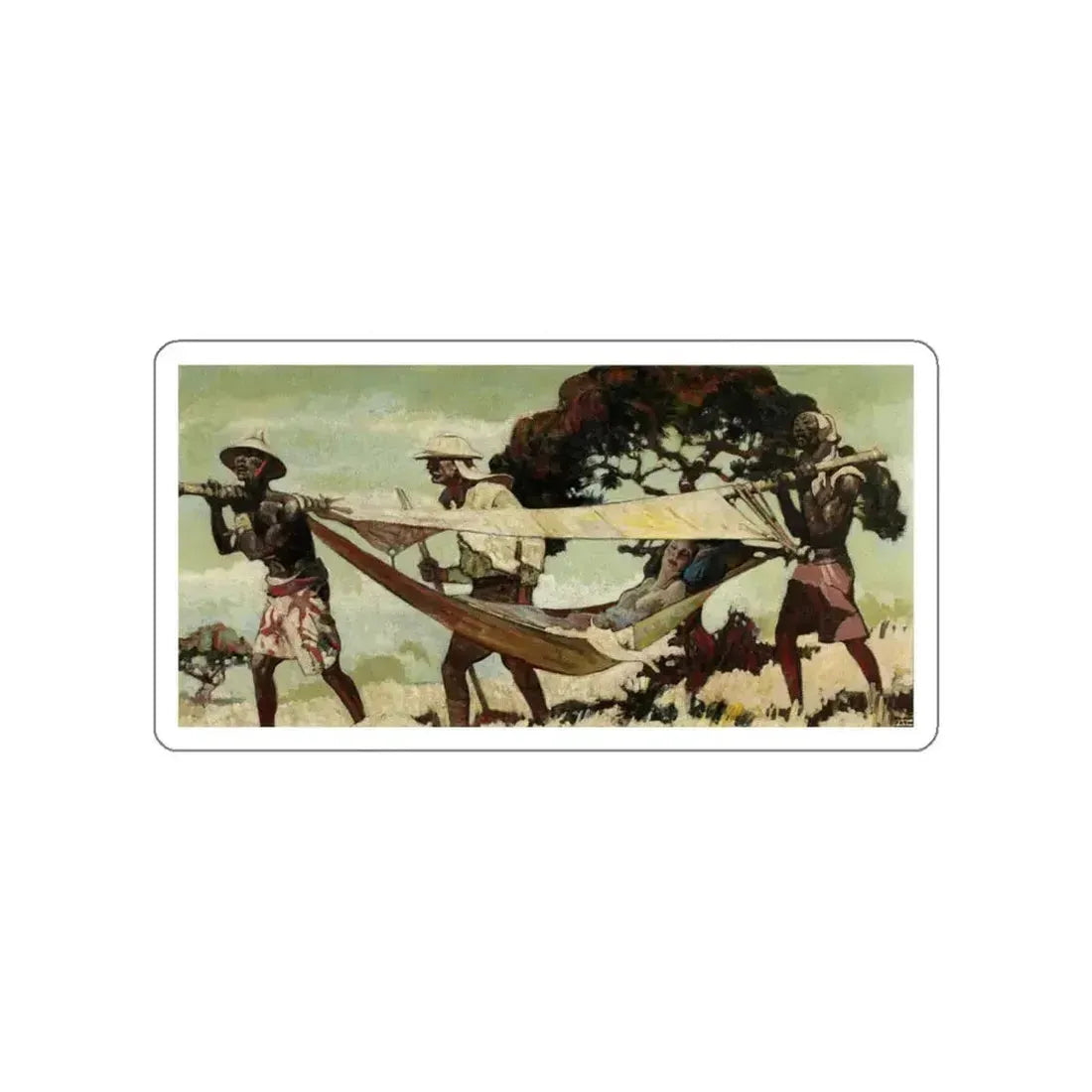 In the Hammock (Magazine Illustration) STICKER Vinyl Die-Cut Decal White Die-Cut 5 Inch - The Sticker Space