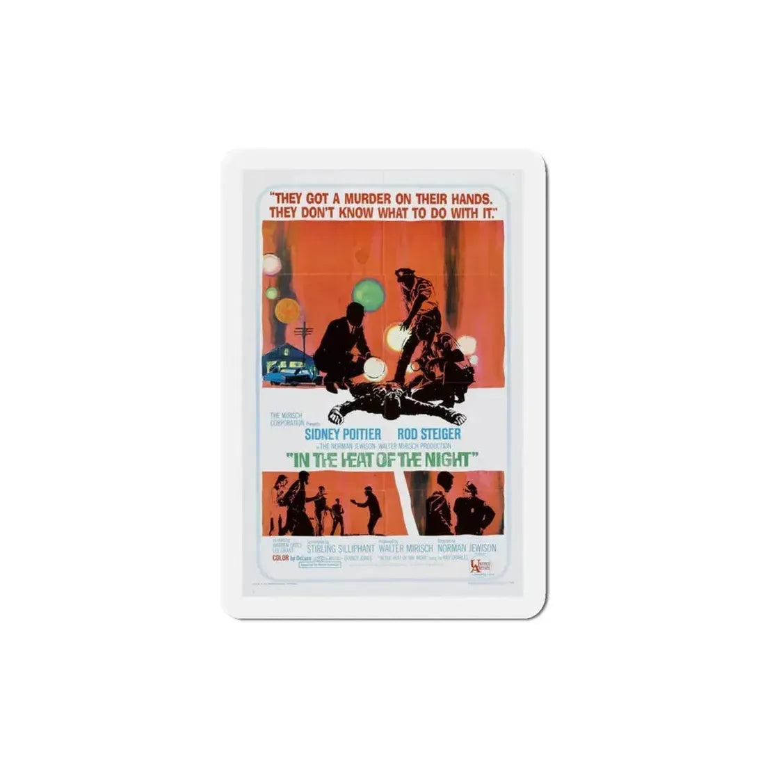In the Heat of the Night 1967 Movie Poster Refrigerator Magnet 3 Inch - The Sticker Space