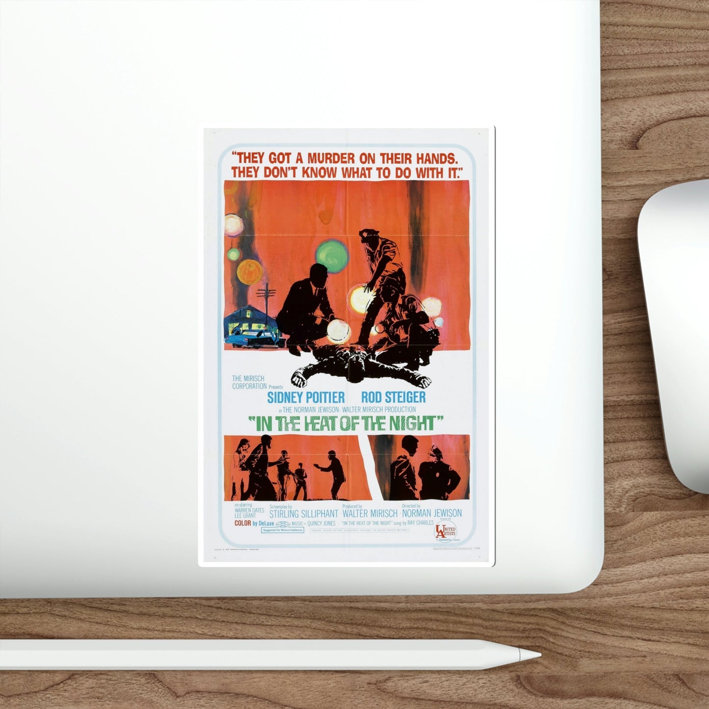 In the Heat of the Night 1967 Movie Poster STICKER Vinyl Die-Cut Decal-The Sticker Space