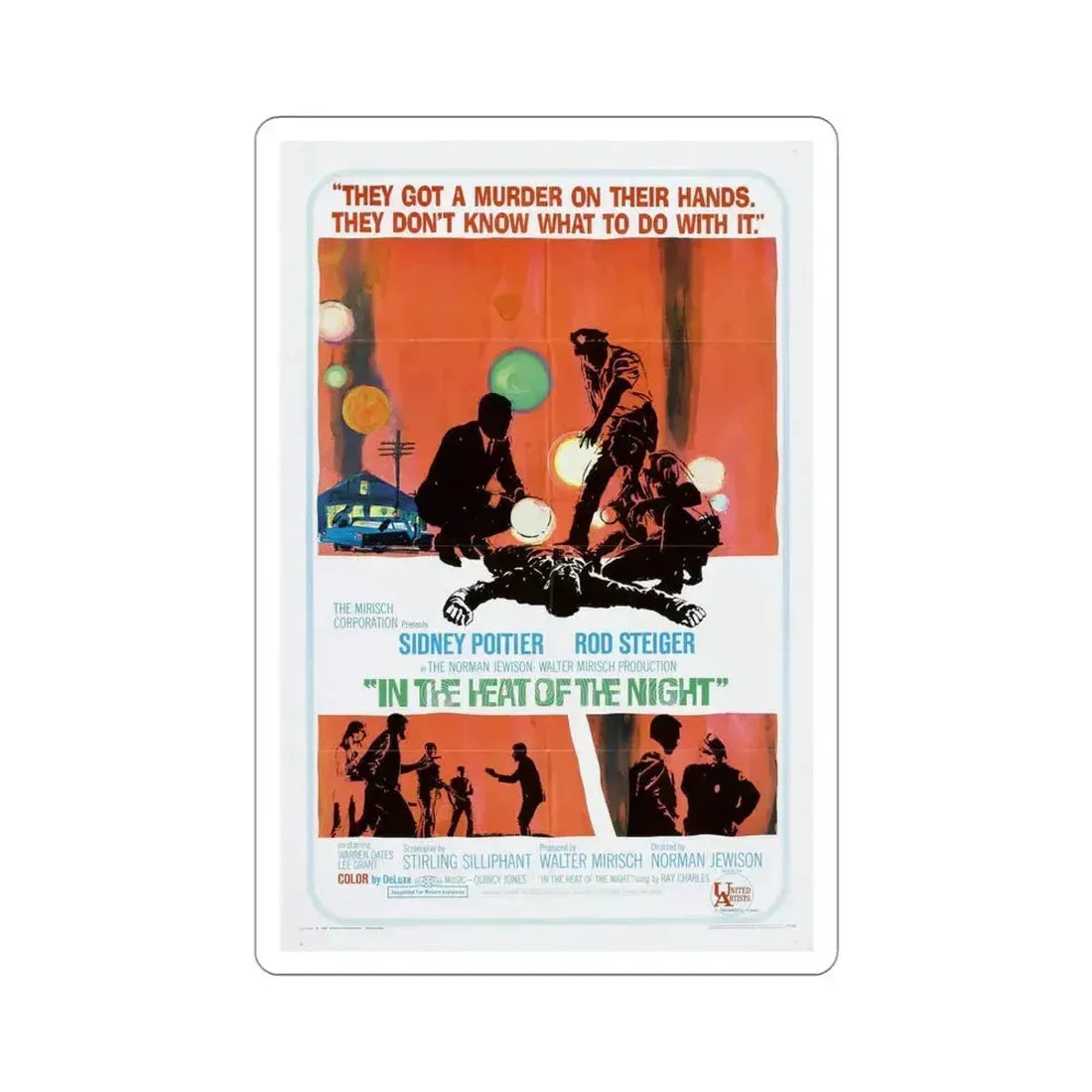 In the Heat of the Night 1967 Movie Poster STICKER Vinyl Die-Cut Decal 4 Inch - The Sticker Space