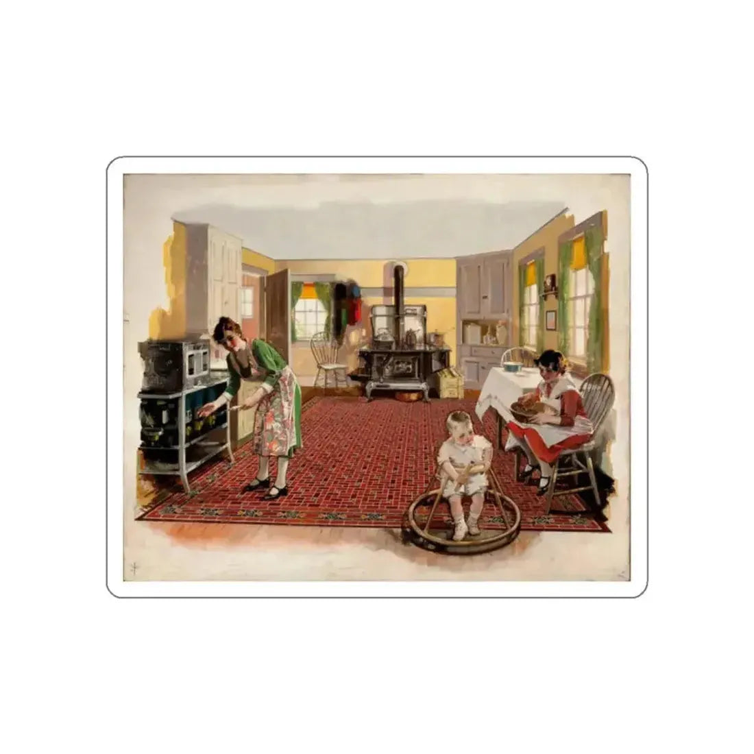 In the Kitchen (Attributed) (Magazine Illustration) STICKER Vinyl Die-Cut Decal - The Sticker Space