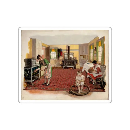 In the Kitchen (Attributed) (Magazine Illustration) STICKER Vinyl Die-Cut Decal White Die-Cut 3 Inch - The Sticker Space
