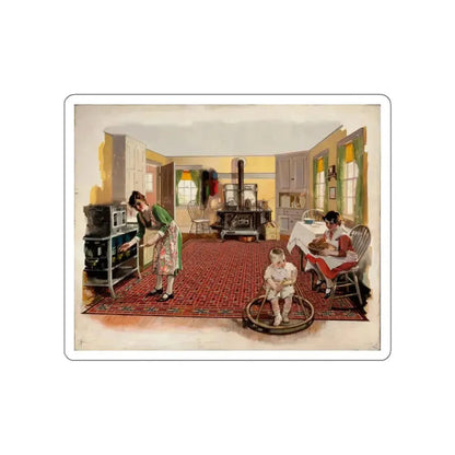 In the Kitchen (Attributed) (Magazine Illustration) STICKER Vinyl Die-Cut Decal White Die-Cut 4 Inch - The Sticker Space