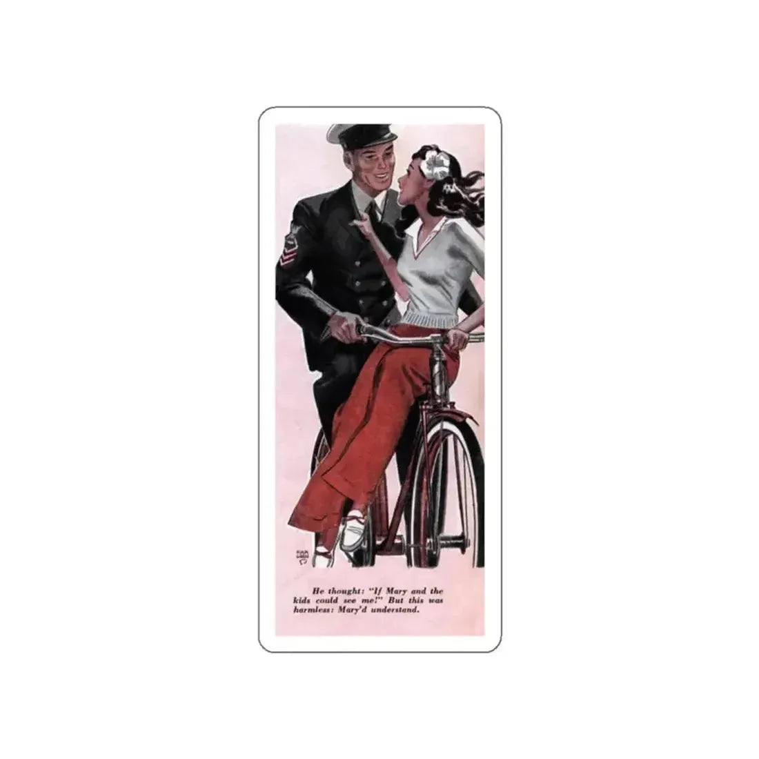 In The Minute Before It Would Strike, Redbook, March 1943 (Magazine Illustration) STICKER Vinyl Die-Cut Decal - The Sticker Space