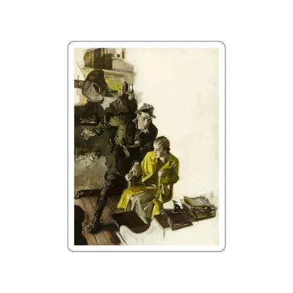 In the Office, 1932 (Magazine Illustration) STICKER Vinyl Die-Cut Decal White Die-Cut 4 Inch - The Sticker Space