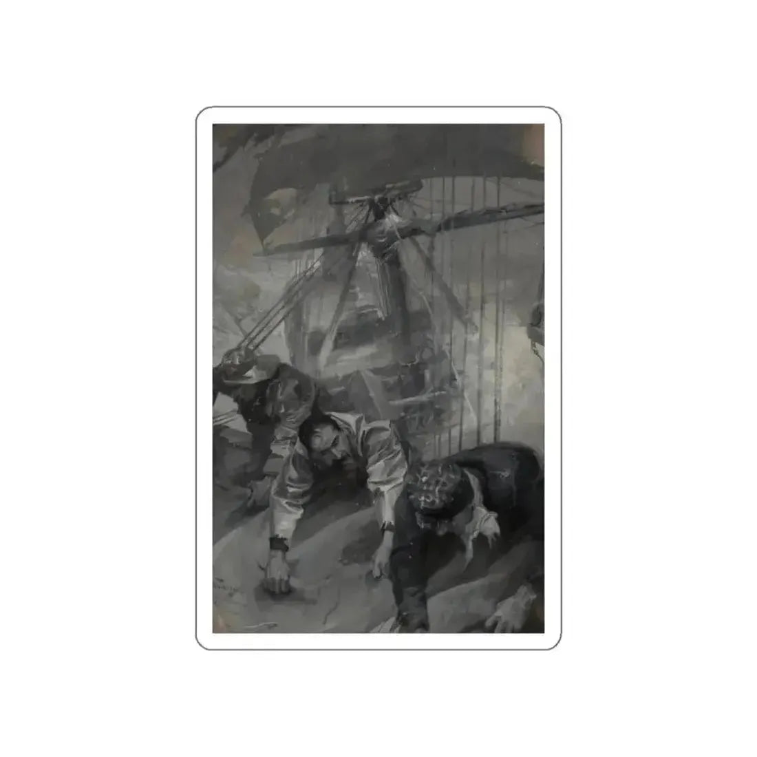 In the Roaring Forties, Collier's Weekly interior illustration, February 24, 1900 (Magazine Illustration) STICKER Vinyl Die-Cut Decal - The Sticker Space