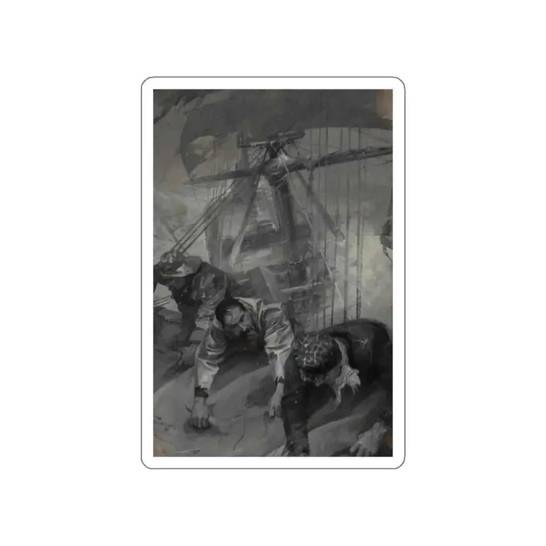 In the Roaring Forties, Collier's Weekly interior illustration, February 24, 1900 (Magazine Illustration) STICKER Vinyl Die-Cut Decal White Die-Cut 3 Inch - The Sticker Space