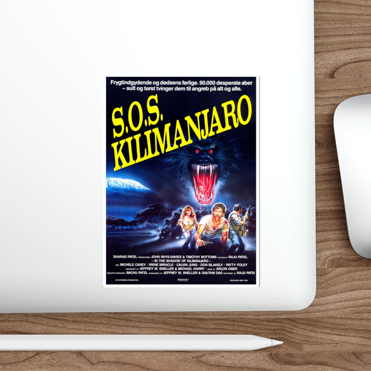 IN THE SHADOW OF KILIMANJARO (DANISH) 1985 Movie Poster STICKER Vinyl Die-Cut Decal-The Sticker Space