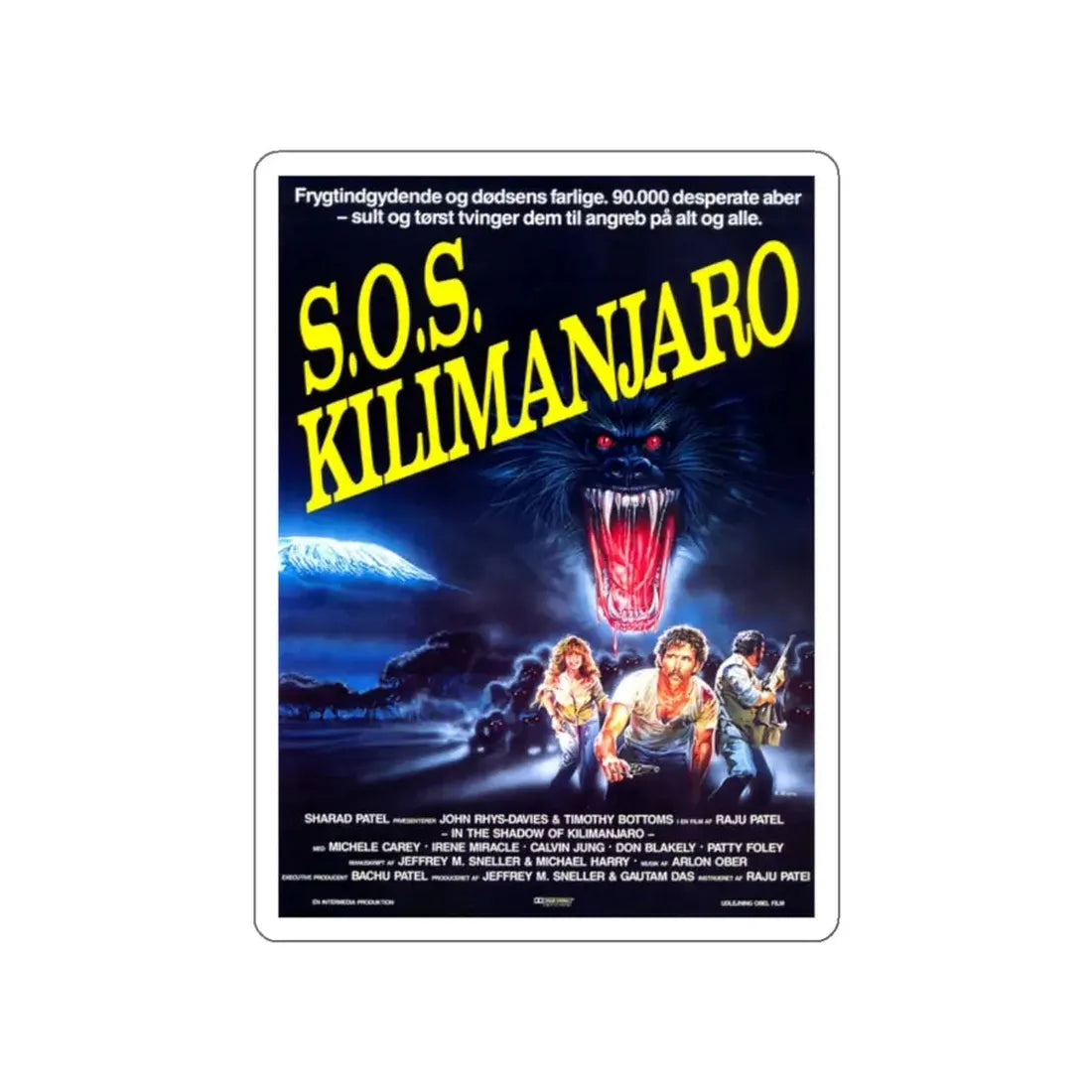 IN THE SHADOW OF KILIMANJARO (DANISH) 1985 Movie Poster STICKER Vinyl Die-Cut Decal - The Sticker Space