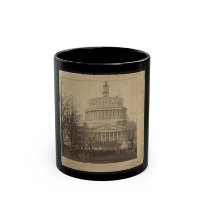 Inauguration Of Abraham Lincoln At The U.S. Capitol, 1861 (U.S. Civil War) Black Coffee Mug-11oz-The Sticker Space