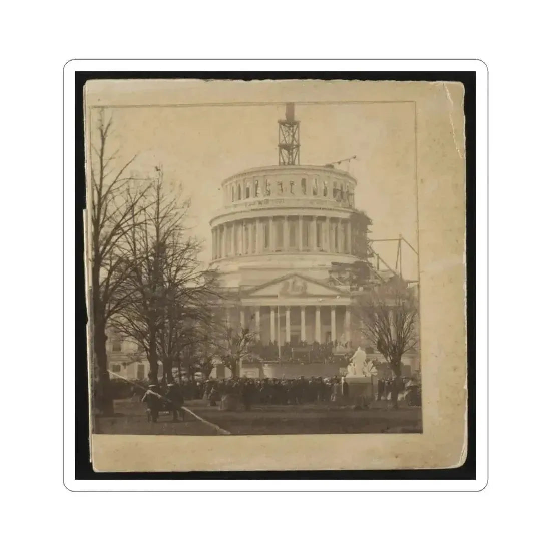 Inauguration of Abraham Lincoln at the U.S. Capitol, 1861 (U.S. Civil War) STICKER Vinyl Kiss-Cut Decal 4 Inch White - The Sticker Space
