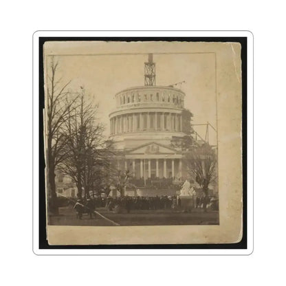 Inauguration of Abraham Lincoln at the U.S. Capitol, 1861 (U.S. Civil War) STICKER Vinyl Kiss-Cut Decal 4 Inch White - The Sticker Space