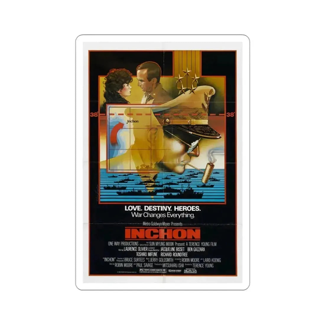 Inchon 1982 Movie Poster STICKER Vinyl Die-Cut Decal 3 Inch - The Sticker Space