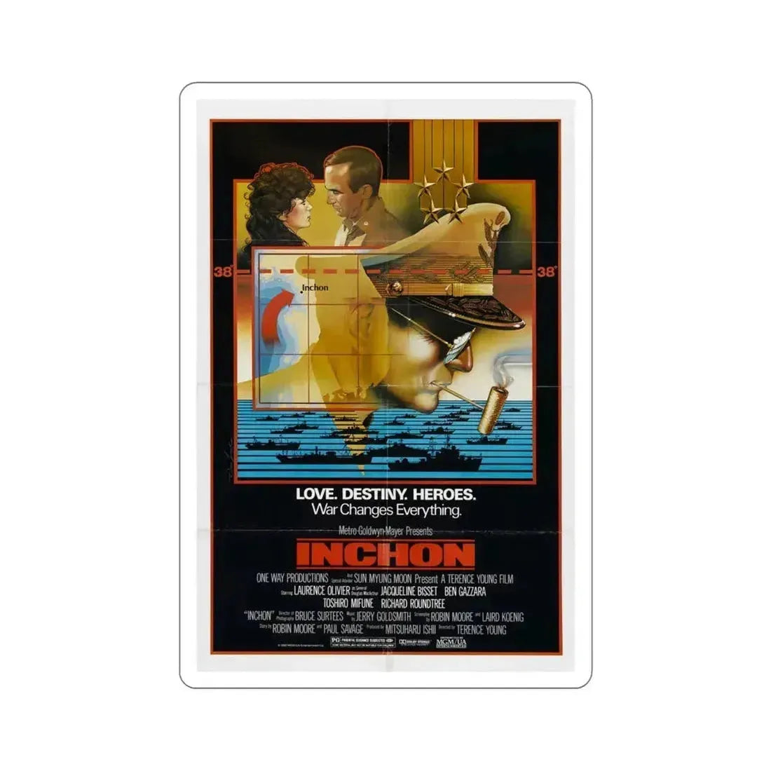 Inchon 1982 Movie Poster STICKER Vinyl Die-Cut Decal 4 Inch - The Sticker Space