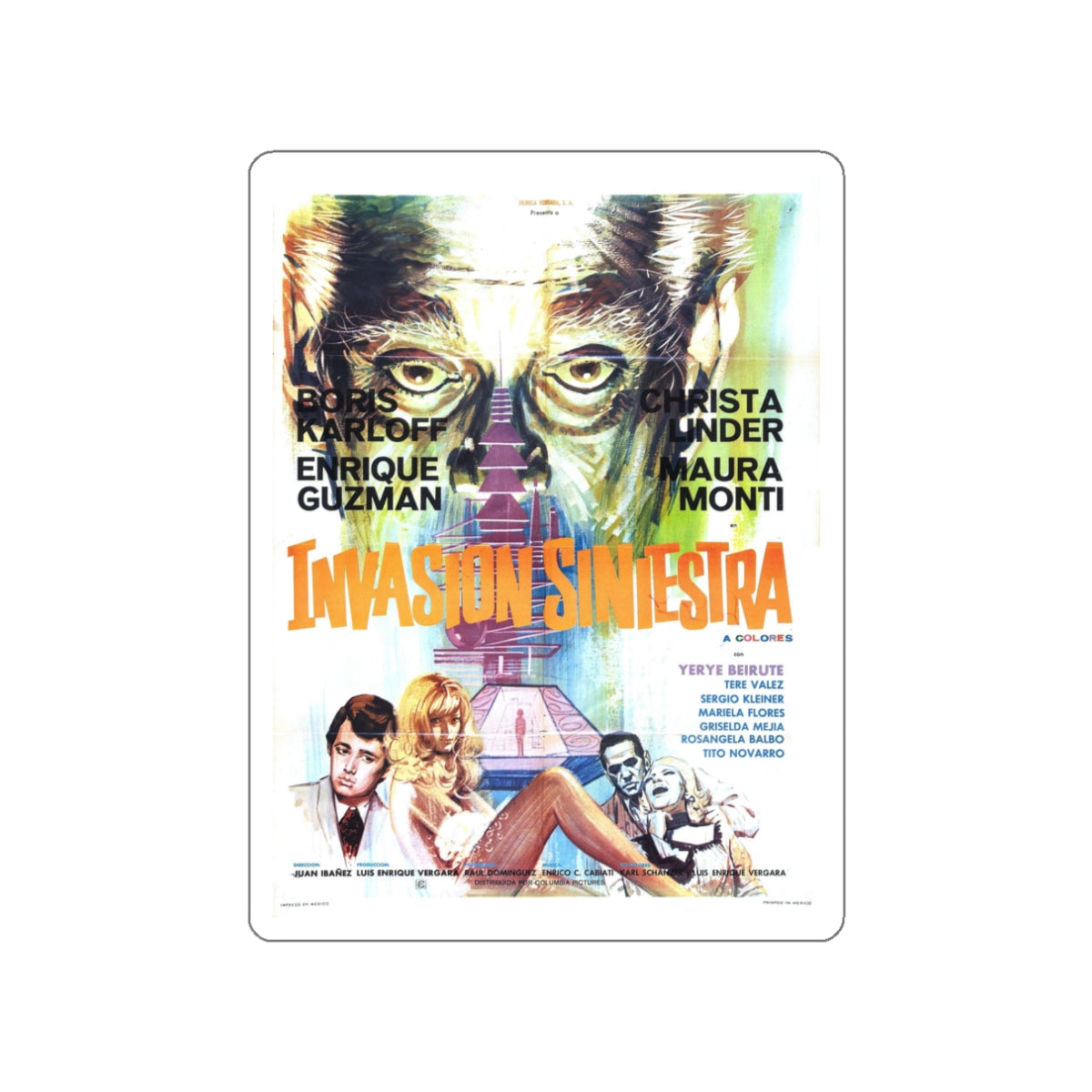 INCREDIBLE INVASION 1971 Movie Poster STICKER Vinyl Die-Cut Decal-3 Inch-The Sticker Space